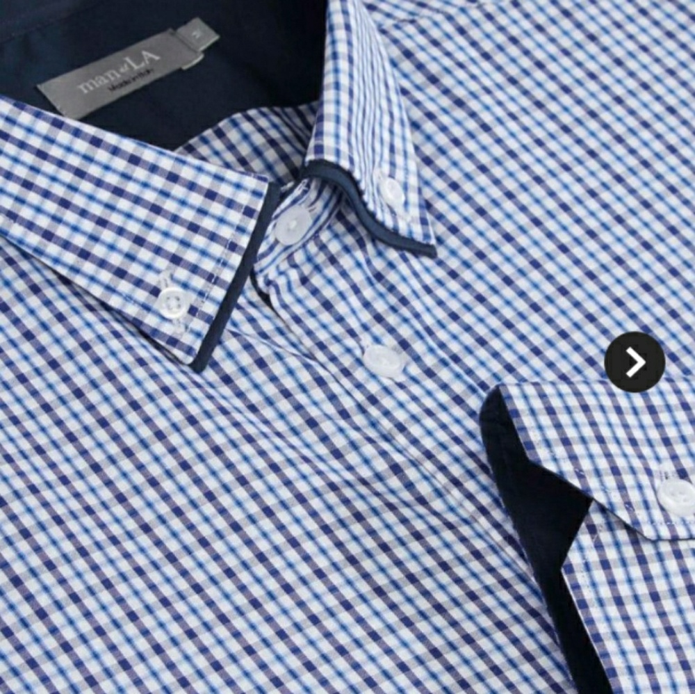 Laura Ashley Men's XL Button Down Shirt Navy Cuffs